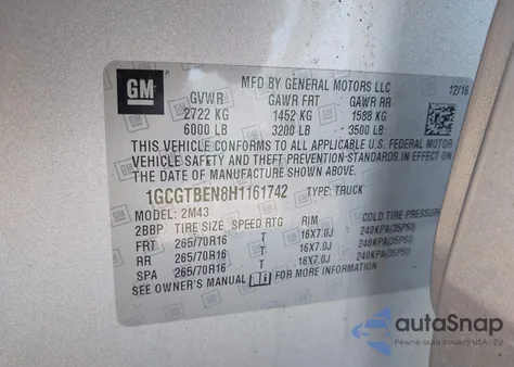 2017 Chevrolet Colorado Wt from USA, damaged, VIN 1GCGTBEN8H1161742